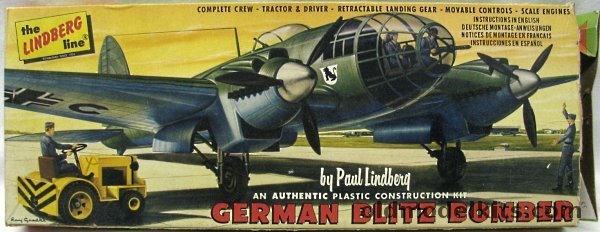 Lindberg 1/63 He-111 with Tractor German Blitz Bomber - Ground Artwork Cellovision Issue, 565-149 plastic model kit